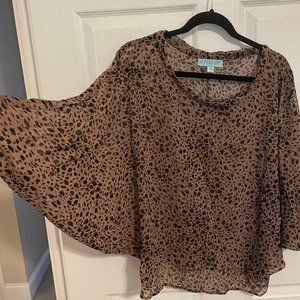 Animal Print Sheer Blouse